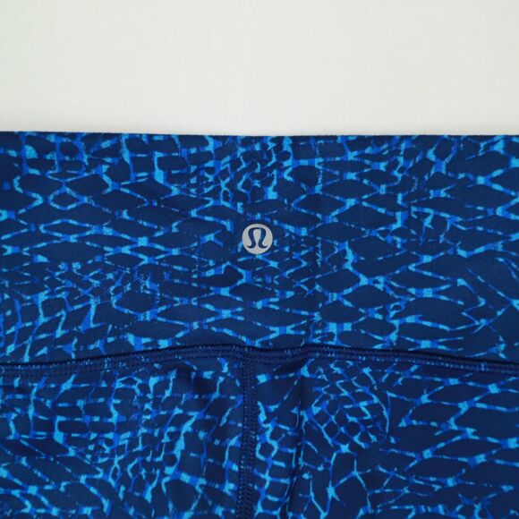 lululemon Women's Blue Printed Leggings Pants size 4 - Picture 2 of 9